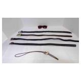 4 Belts, Pair Of Sunglasses, Bolo Tie W/Duck