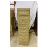 Tan COLE 9 Drawer File Cabinet Push In Lock No Key