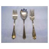 Silver Plate 2 Serving Forks & Spoon WA Rogers AA