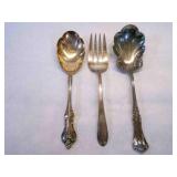 Silver Plate 2 Serving Spoons & Fork