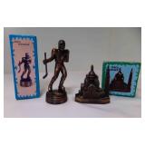 2 Die Cast Metal Pencil Sharpeners Bronze Antique