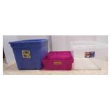 3 Storage Totes W/NO LIDS