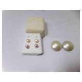 2 Pair of Pierced Earrings & Pair Clip-Ons