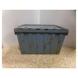 Blue Keep Box Plastic Storage Crate Carpet Bottom