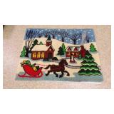 Hooked Rug Christmas Theme, 48ï¿½" X 36ï¿½"