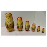 Midwest Imports 6 Wooden Santa Nesting Dolls