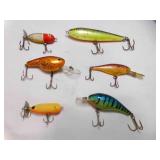 6 Fishing Lures - Heddon Tiny Torpedo - Rebel