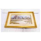 Country Home Winter Landscape Original B. Warden