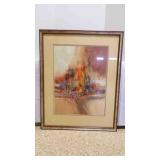 "Ablaze" Framed Water Color Painting Signed/Dated