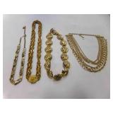 4 Gold Tone Fashion Necklaces