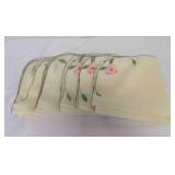 8 Floral Embroidered Cloth Napkins