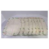 8 Floral Embroidered Cloth Napkins