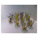 12 Vintage KIG Indonesia Floral Tumblers Pansy