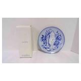 Blue & White Praying Hands Glass Plate &Avon Jolly