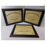 3 Matching Black Metal Picture Frames, 8ï¿½" X 11"