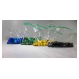 4 Solid Color Glass Marbles - Yellow - Green -