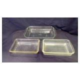 2 Pyrex Clear Glass Casserole Dish & Pyrex