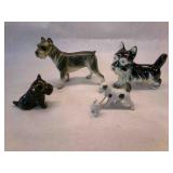 4 Scottie Dogs Schnauzer Figurines-black scotty