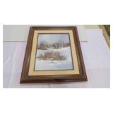 Winter Landscape 1980 Original Painting Signed &
