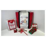 Christmas Grab Bag - Cloth Christmas Bag - Glitter