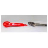 OLD Aluminum Measuring Spoons & Red Plastic Betty