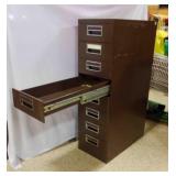 Dark Brown 8 Drawer STEELCASE File Cabinet No Lock
