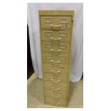 Tan COLE 9 Drawer File Cabinet Push In Lock No Key