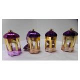 4 Metal Novelty Christmas Ornaments Shaped Like