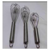 3 Stainless Steel Manual Double Whisks Egg
