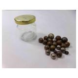 Small Jar of Steel Ball Bearings Various Sizes