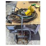 2 Torches, hose, safety caps, gauges, bottle cart