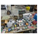 Large Assortment- hardware, screws, drill bits