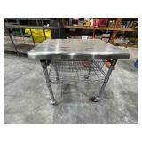 Metal wire cart w/stainless top