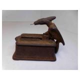 Antique Cast Iron Bird Match 0r Toothpick Holder
