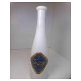 OLD Milk Glass Barber or Bath Bottle Label Under