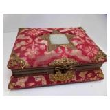 Antique Red Velvet Floral Pattern Victorian Photo