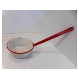 Vintage Enamelware Ladel/Water Dipper White Bowl