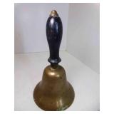 Antique Victorian Brass & Wood School Bell
