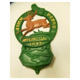 Cast Iron John Deere Letter Holder Wall Pocket
