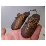 Antique Brass Slippers Matchstick Holder Match