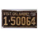 1955 Oklahoma Black & White License Plate No.