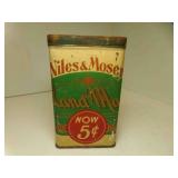Vintage Niles & Moser 5ï¿½ Cigar Advertising Tin