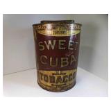 10ï¿½" OLD Store Size Dark Sweet Cuba Tobacco Tin