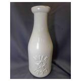 17" Ceramic White Milk Bottle - Embossed MILK Star