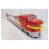 Vintage Embossed Tin Litho Santa Fe Toy Train