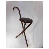 OLD 33" Wood Cane Walking Stick Folding Seat