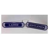 Vintage Porcelain Blue w/White Ladies & Gentlemen