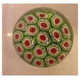 Vintage Millefiori Art Glass Paperweight