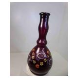 Hand Blown Purple Plum Hand Painted Barber Bottle