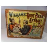 Antique Williams Root Beer Wood Box Double Sided